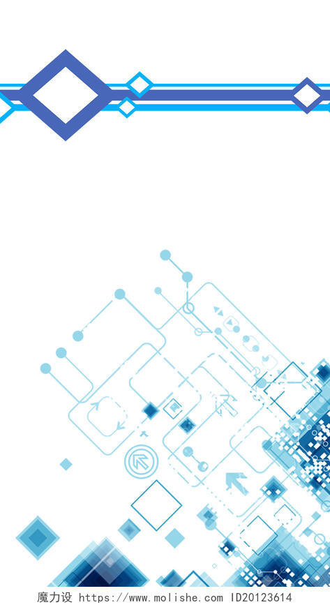 几何线条科技线条蓝色科技商务杂志封面设计背景图